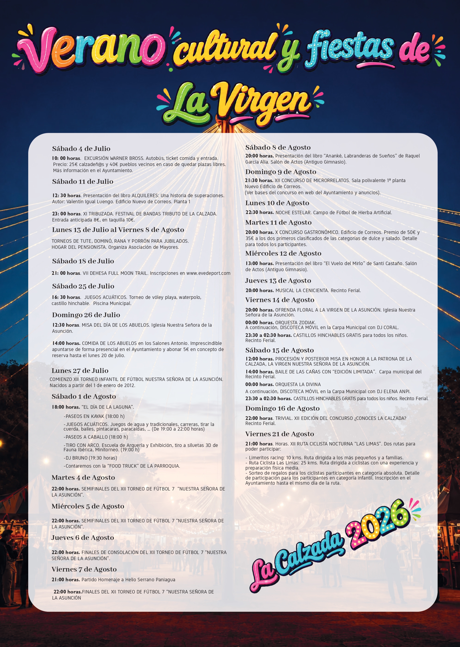 PROGRAMA SEMANA CULTURAL Y VIRGEN 2026